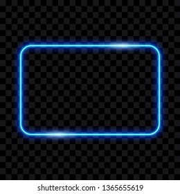 Blue neon frame on transparent background, vector illustration. - Powered by Shutterstock - Get 15% off with code: PIKWIZARD15
