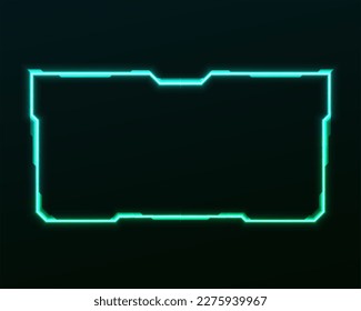 Blue neon futuristic video stream overlay hud screen frame template