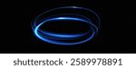 Blue Neon Glow. Circular Light. Rings Electric Blue. Neon Light Circles. Neon Halo. Blue Glowing Rings.