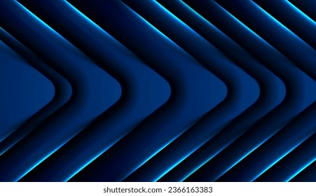 El neón azul brillante flechas tecnología de fondo abstracto. Diseño de vectores