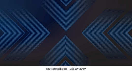 Blue neon glowing arrows technology abstract background. Futuristic laser graphic vector design
