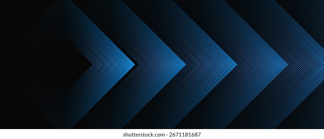 Blaue neonglühende Pfeile Technologie abstrakter Hintergrund. Futuristisches lasergrafisches Vektordesign
