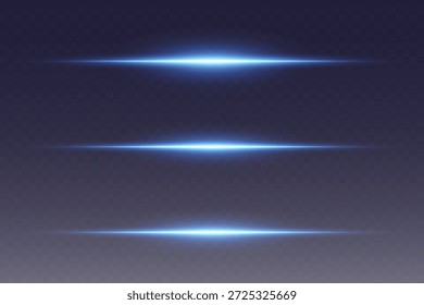 Blue neon glowing lines effect. On a transparent background.