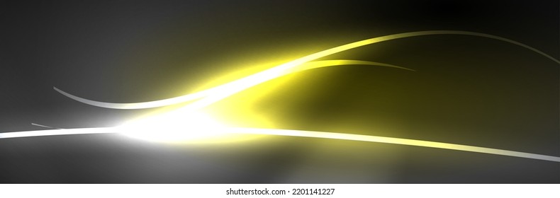 Blue neon glowing lines, magic energy space light concept, abstract background wallpaper design