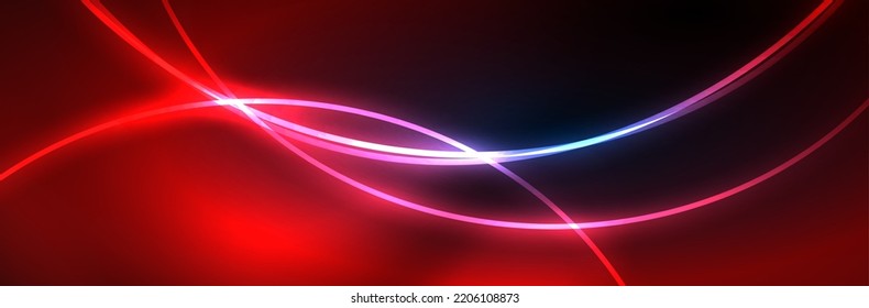 Líneas brillantes de neón azul, concepto de luz espacial mágica, diseño de fondo abstracto de fondo de fondo