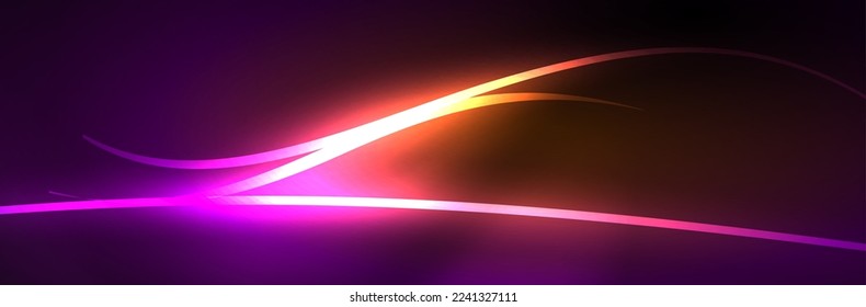 Blue neon glowing lines, magic energy space light concept, abstract background wallpaper design