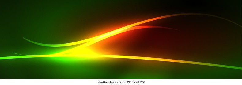 Líneas brillantes de neón azul, concepto de luz espacial mágica, diseño de fondo abstracto de fondo de fondo