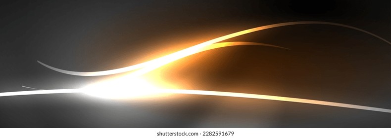 Blue neon glowing lines, magic energy space light concept, abstract background wallpaper design