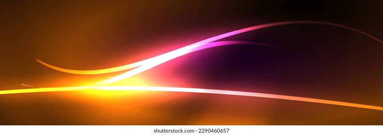 Blue neon glowing lines, magic energy space light concept, abstract background wallpaper design
