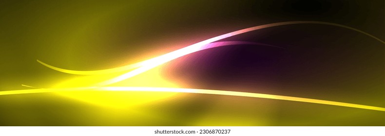 Blue neon glowing lines, magic energy space light concept, abstract background wallpaper design