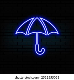 Blauer Neon glühender Schirm, Vektorgrafik..4