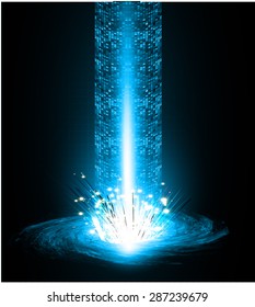blue neon grow light Abstract Technology background for computer graphic website internet and business. circuit. illustration. infographics. ray. bright. pixel. Spark