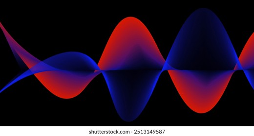 Blue neon illustration background with soft and elegant waves. Premium design for wallpaper, banner, poster.