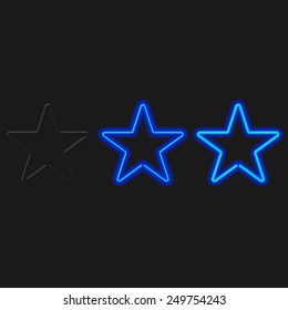 Blue Neon Lamp In The Shape Of A Star