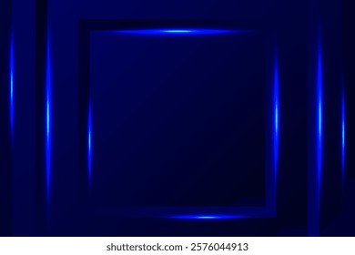Blue Neon Light Background. Technology Wallpaper. Abstract Business Banner. Vector Illustration
