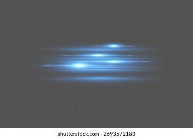 Blue neon light effects. On a transparent background.	