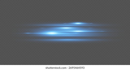 Efectos de luz de neón azul. Sobre un fondo transparente.	