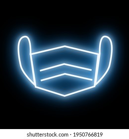 Blue neon light face mask