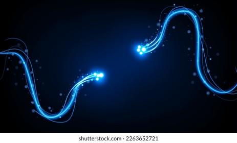 Blue Neon Light Motion Effect, Vector Illustration