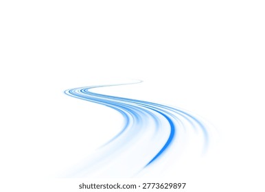 Blue neon light motion speed cyber tunnel highway glow futuristic energy abstract vector design background.