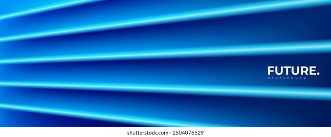 blue neon light striped  background. science tech design. great for wallpaper, technology banner, etc.