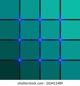 blue neon lights and abstract vector banner
