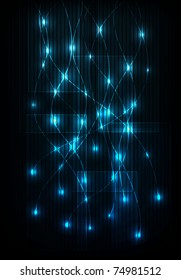 blue neon lines