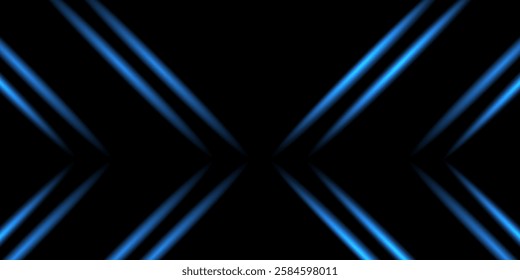 Blue neon lines abstract technology background. Futuristic glowing vector Illustration