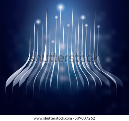 Blue neon lines and lights going up. Vector illustration. Stock photo © 
