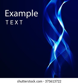 Blue neon lines sample text