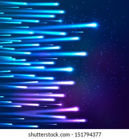 Blue neon moving vector shining lights