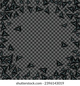 Blaues Neon-Polygon-Hintergrund Transparenter Vektorgrafik. Jet Black Prism Technology. Kristalldekorative Vorlage. Obsidian Fiber Illustration.