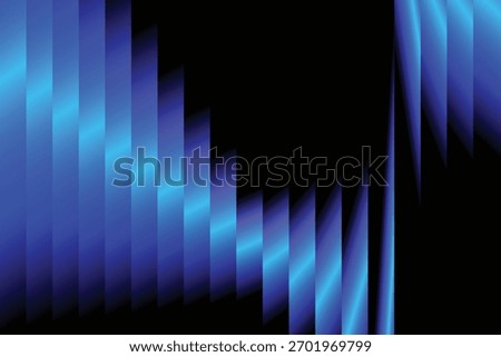 Blue Neon Ribbed Horizontal Fractal Gradient Background