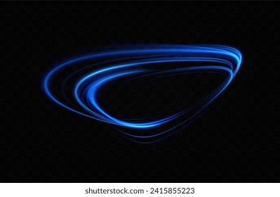 Blue neon ring. Glowing circle. Glow effect. Round light frame. abstract light lines of movement and speedAbstract light lines of movement and speed. light blue ellipse.