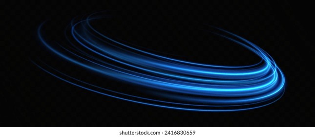 Blue neon ring. Glowing circle. Glow effect. Round light frame. abstract light lines of movement and speedAbstract light lines of movement and speed. light blue ellipse.