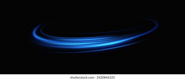 Blue neon ring. Glowing circle. Glow effect. Round light frame. abstract light lines of movement and speedAbstract light lines of movement and speed. light blue ellipse.