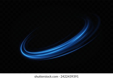 Blue neon ring. Glowing circle. Glow effect. Round light frame. abstract light lines of movement and speedAbstract light lines of movement and speed. light blue ellipse.