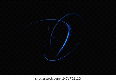 Anillo de neón azul. Círculo brillante. Efecto Resplandor. Marco de luz redondo. líneas de luz abstractas de movimiento y velocidadLíneas de luz abstractas de movimiento y velocidad. elipse azul claro
