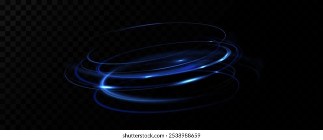 Blue neon ring. Glowing circle. Glow effect. Round light frame. abstract light lines of movement and speedAbstract light lines of movement and speed. light blue ellipse.