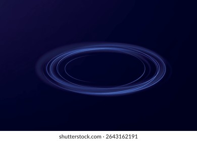 Blue neon ring. Glowing circle. Glow effect. Round light frame. abstract light lines of movement and speedAbstract light lines of movement and speed. light blue ellipse