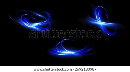 Blue neon ring. Glowing circle. Glow effect. Round light frame. abstract light lines of movement and speedAbstract light lines of movement and speed. light blue ellipse.