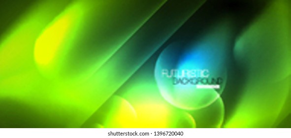 Formas redondeadas de neón azul fondo tecno, plantilla de luces de color modernas vectoriales, tecnología futurista o ilustración de vector de negocio