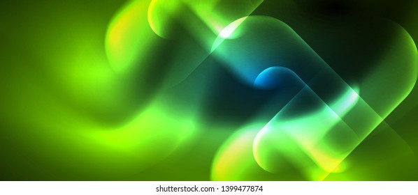 Blue neon round shapes techno background, vector modern color lights template, futuristic technology or business vector illustration