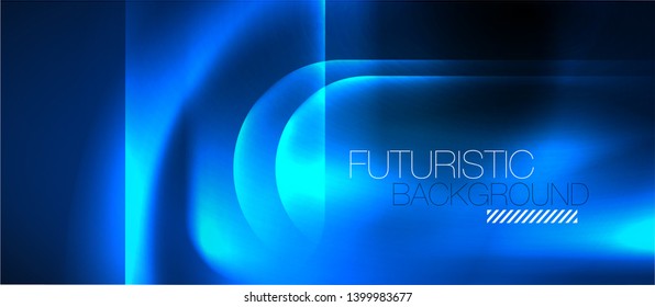 Blaue Neonrunde Formen Techno-Hintergrund, Vektorgrafik-Vorlage für moderne Farblichter, futuristische Technologie oder Wirtschaftsvektorgrafik
