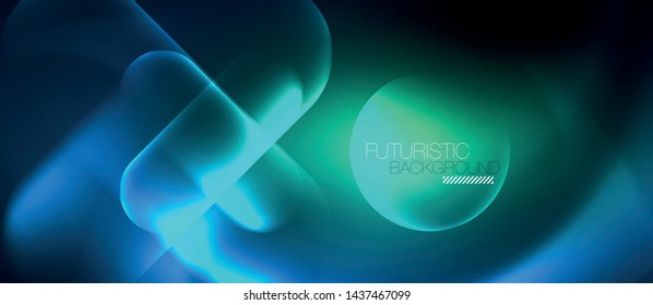 Blaue Neonrunde Formen Techno-Hintergrund, Vektorgrafik-Vorlage für moderne Farblichter, futuristische Technologie oder Wirtschaftsvektorgrafik