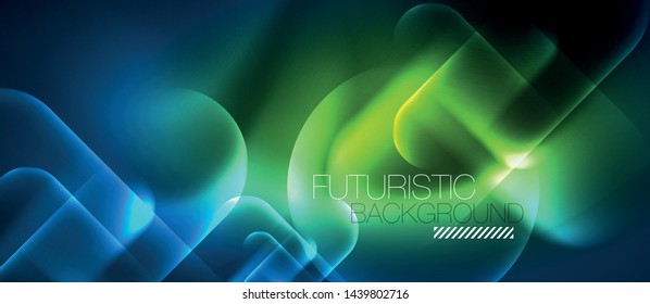 Blaue Neonrunde Formen Techno-Hintergrund, Vektorgrafik-Vorlage für moderne Farblichter, futuristische Technologie oder Wirtschaftsvektorgrafik