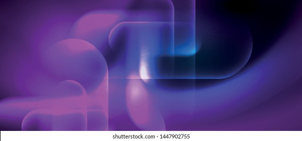 Blue neon round shapes techno background, vector modern color lights template, futuristic technology or business vector illustration
