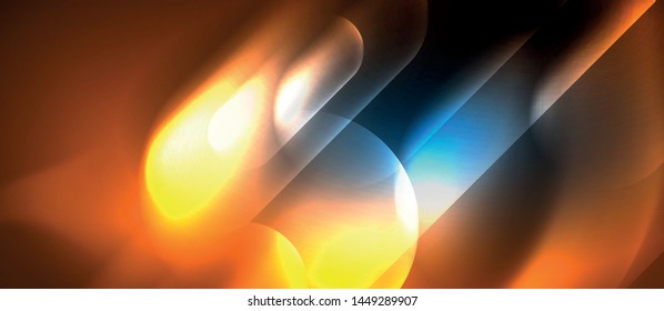 Formas redondeadas de neón azul fondo tecno, plantilla de luces de color modernas vectoriales, tecnología futurista o ilustración de vector de negocio