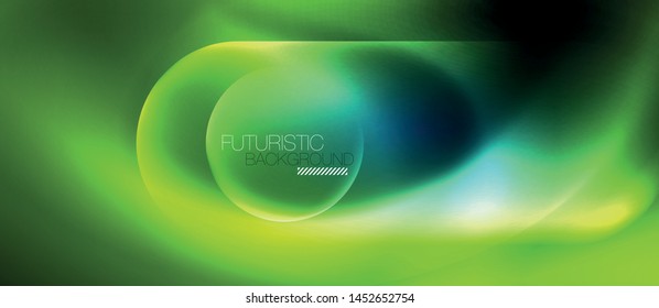 Blue neon round shapes techno background, vector modern color lights template, futuristic technology or business vector illustration