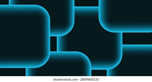 Blue Neon Rounded Square Background